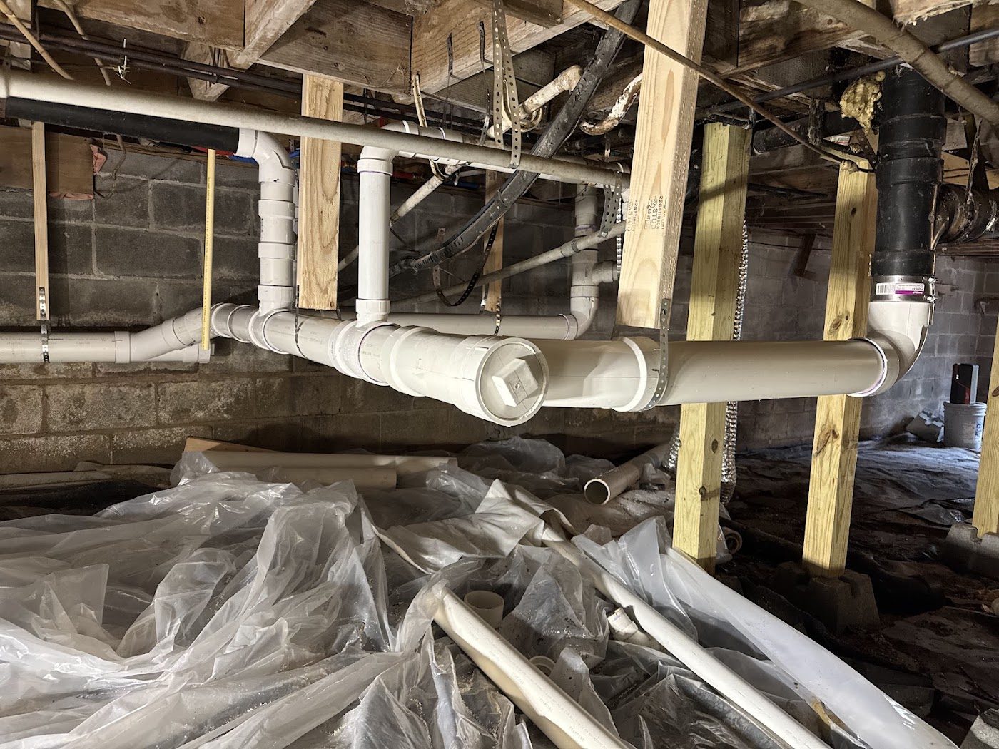 Crawlspace drain lines